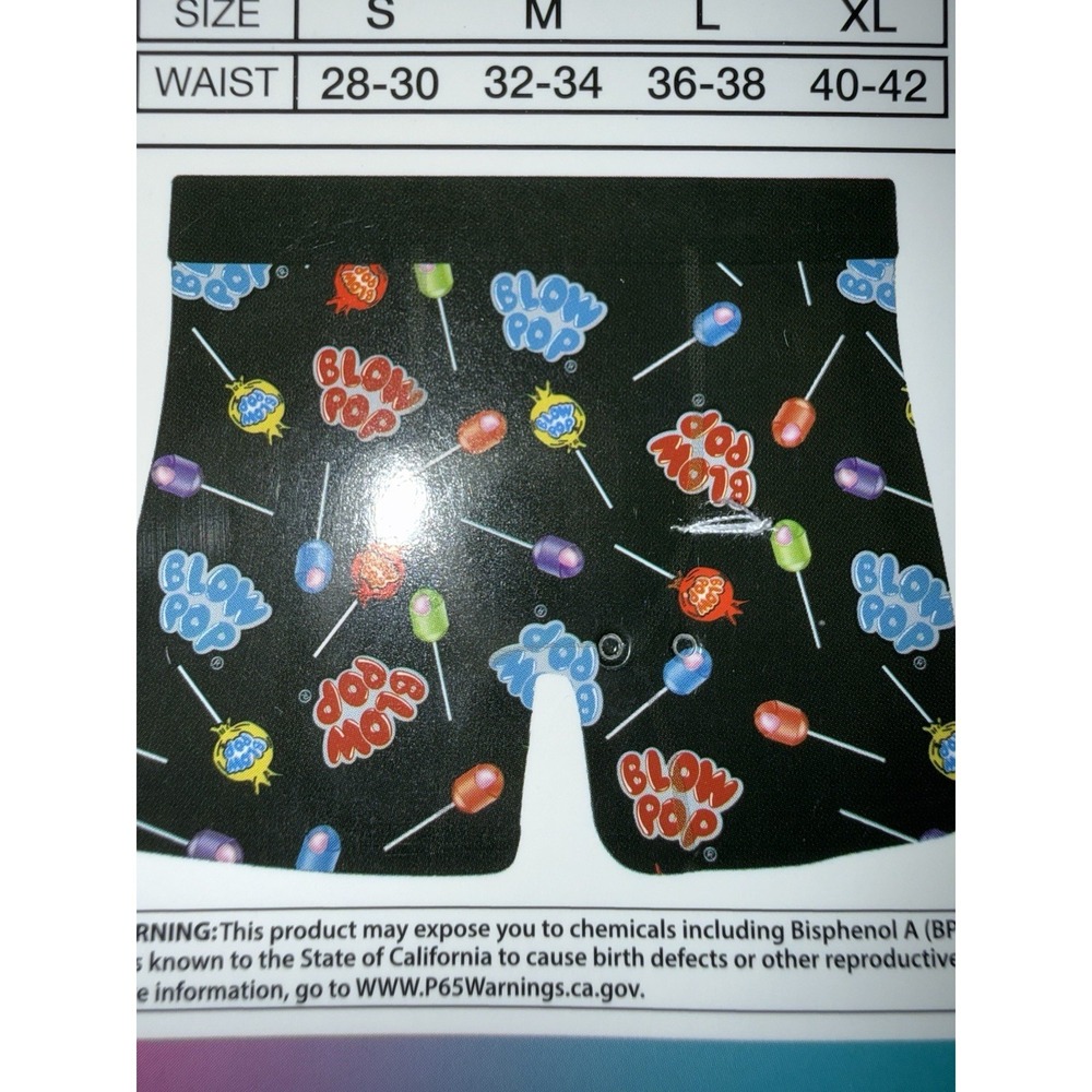 Blow Pop Men's Boxer Briefs Size L 36-38 Black Candy Print Novelty Fun Gift NEW - Picture 6 of 6